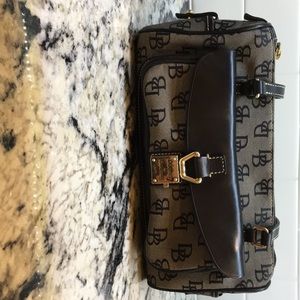 Dooney & Bourke black textile and leather bag